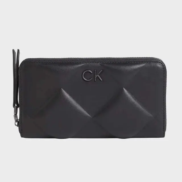 Calvin Klein - Γυναικείο Πορτοφόλι Μεγάλο Re-Lock Quilt Za K60K610774-BEH Μαύρο