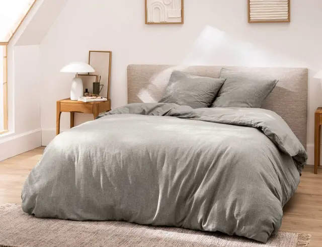 Σετ King Size Παπλωματοθήκη & 2 Μαξιλαροθήκες Meline Douceur d'intérieur από βαμβάκι 60TC, με διαστάσεις 240x260cm - Charcoal Grey 1644995