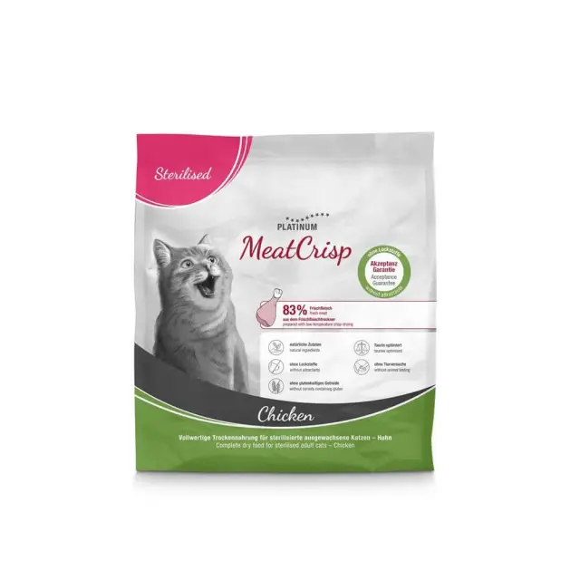 Platinum MeatCrisp Sterilized Ξηρά Τροφή Για Γάτες Με Κοτόπουλο 400gr Μονόχρωμο