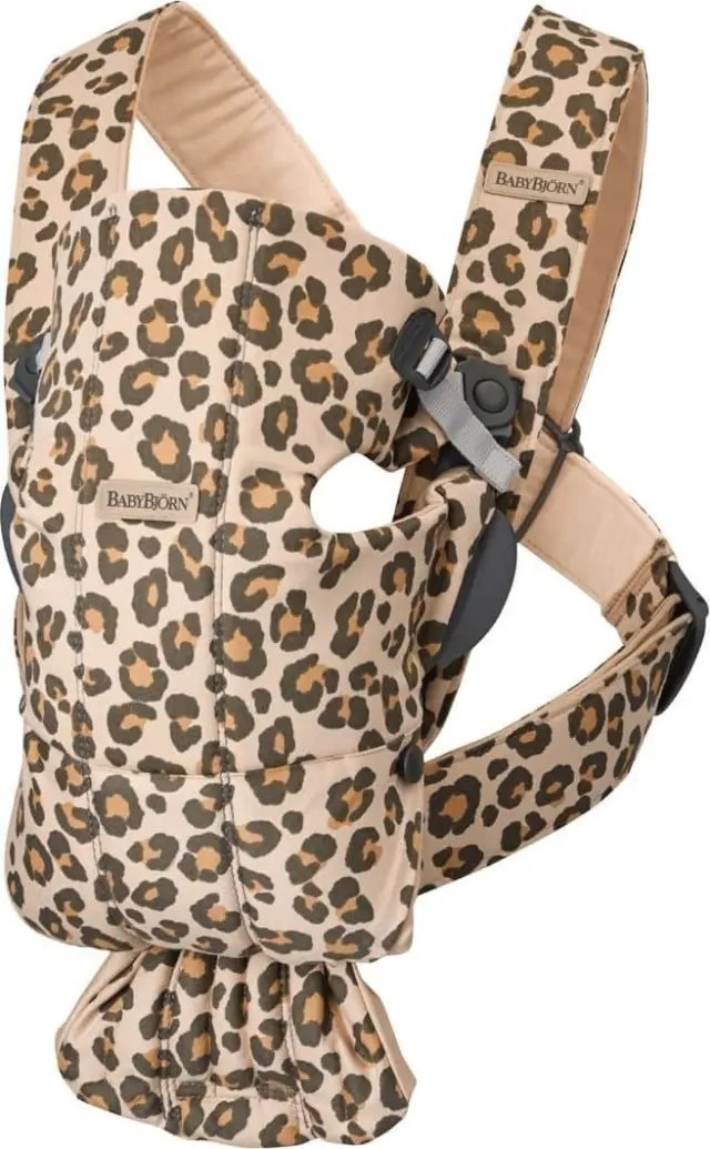 BabyBjörn Μάρσιπος Mini Cotton, Beige/Leopard - 1408-021075