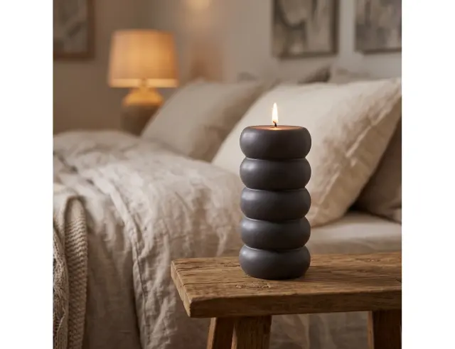 Διακοσμητικό Κερί Κορμός Beading Essentials by Home & Styling με διαστάσεις 7.5x14cm - Antracite CC5070280