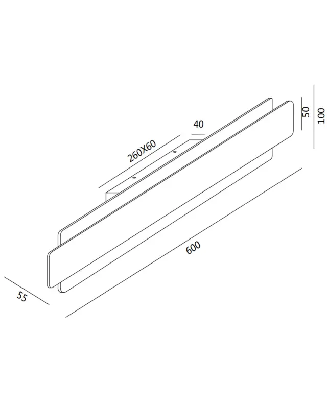 Regolo 3558-22 φωτιστικό απλίκα 60cm Άσπρο 3