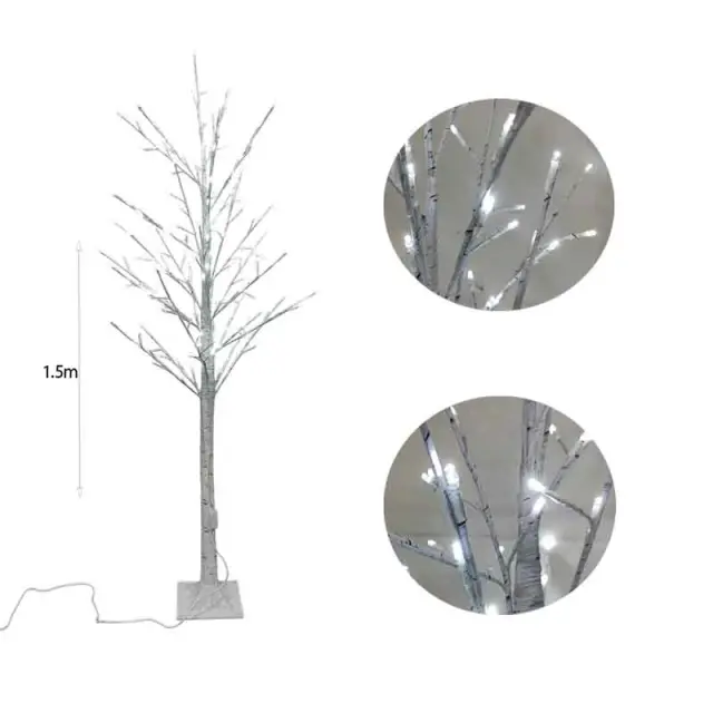 Led Φωτιζόμενο Χριστουγεννιάτικο Δέντρο Λευκό Με Ψυχρό Φωτισμό 150cm 160Led - Led Christmas Tree White With White Lighting 082369 2