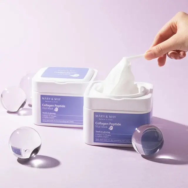 Mary & May Collagen Peptide Vital Mask Pack για βελτίωση των ρυτίδων (30 Sheets Masks) 2