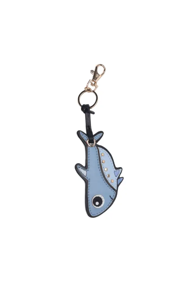 LE PANDORINE - Shaped charm keyring with blue gold lobster clasp