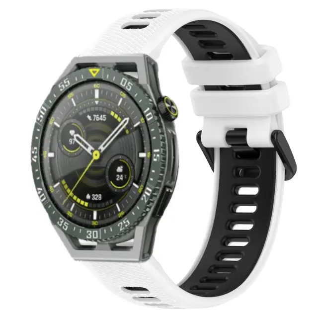 Λουράκι Dual Color για Smartwatch 22mm-White/Black OEM