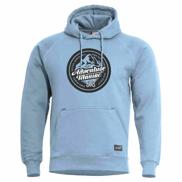 Pentagon "Adventure Maniac" Hood Sweater-Μπλούζα Φούτερ για Καθημερινή Χρήση - 81-Lagoon Blue-Γαλάζιο