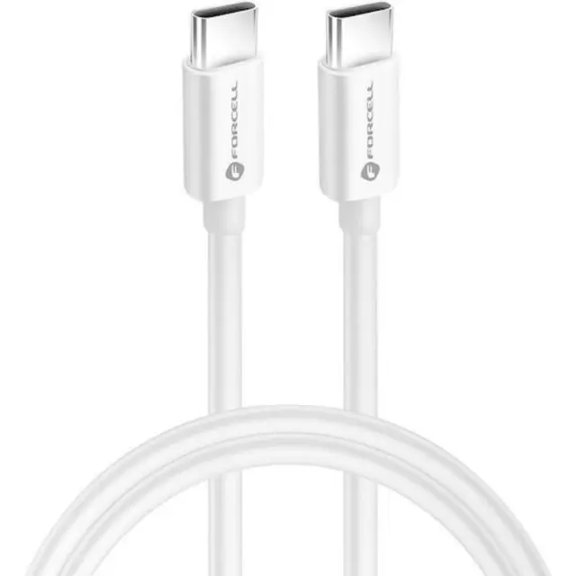 Cable USB C to USB C Forcell F-Energy QC4.0 PD 3A 60W 1 m C338 white 2