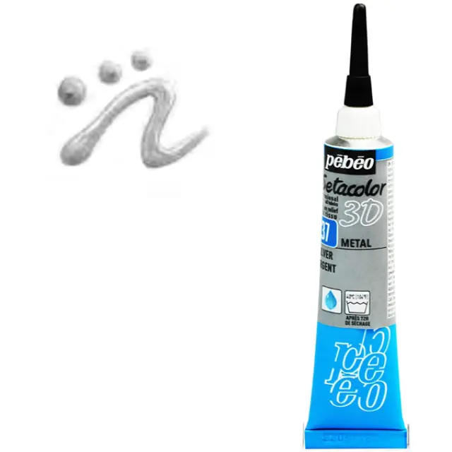 Pebeo Περίγραμμα Υφάσματος Setacolor 3D Metal Effect - 37 Silver - 20ml