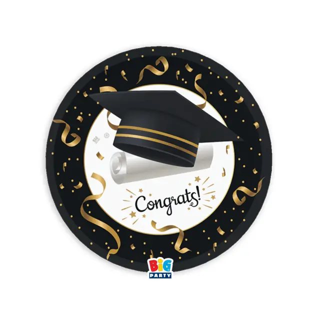 Πιάτα Χάρτινα Γλυκού 18εκ Graduation- Αποφοίτηση / 6 τεμ