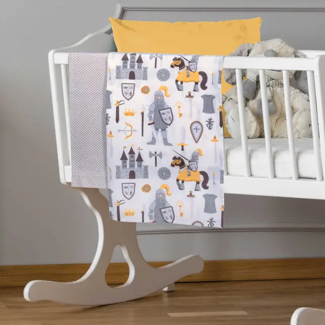 Σετ 2Τεμ Σεντόνια 70x120 Λίκνου Baby Greenwich Polo Club Essential 8861 Cream-Grey 100% βαμβακερό 2