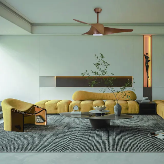 Ανεμιστήρας Οροφής Ξύλου 132cm 35W DC LED 20W 6 Ταχύτητες Dimmable Τηλεχειριστήριο & Χρονοδιακόπτης Ξύλο Σκούρο ξύλο