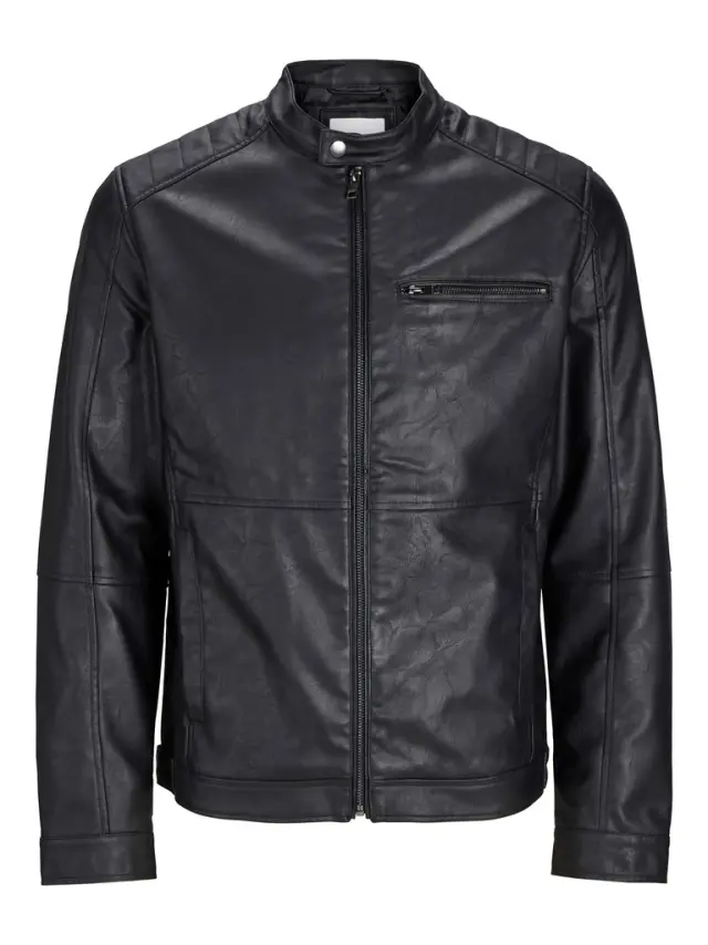 JJEDYLAN PU BIKER JACKET NOOS - Black