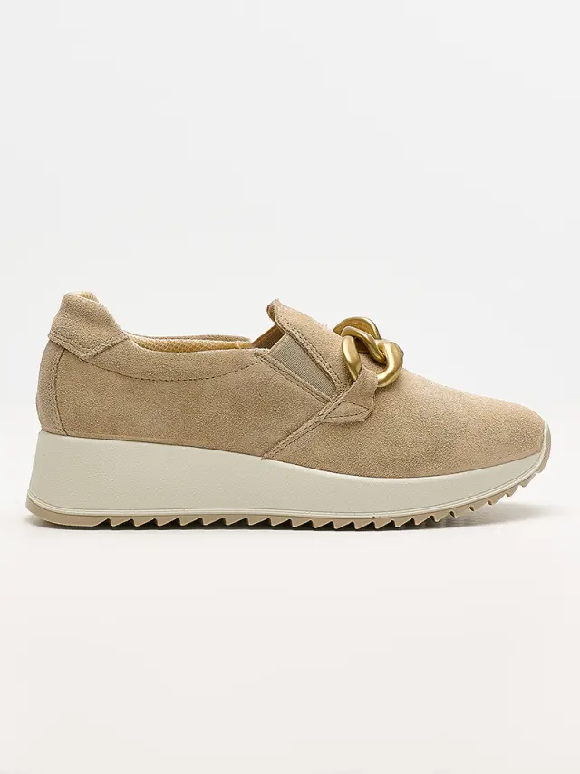 Imac Μοκασίνια-Loafers Γυναικείο δέρμα Nubuck Μπεζ IMA/556950 AVORIO 2
