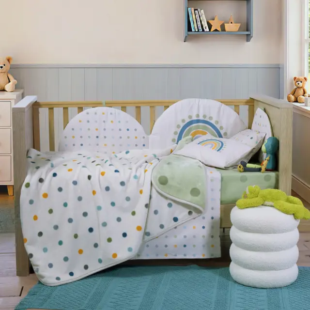 Κουβέρτα Βρεφική Κούνιας Baby Dots Green 100x140 Nef Nef Homeware, 100% ΠΟΛΥΕΣΤΕΡΑΣ - GREEN (040928) 2