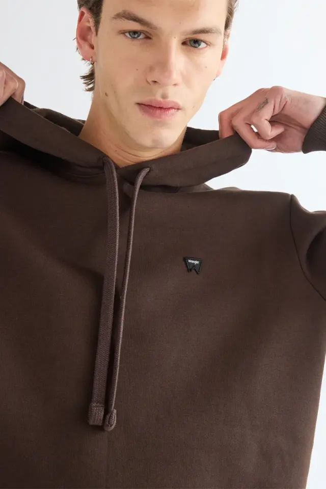 Wrangler Ανδρικό SIGN OFF Φούτερ με Κουκούλα 112387038 - Chocolate Torte - XXL 3
