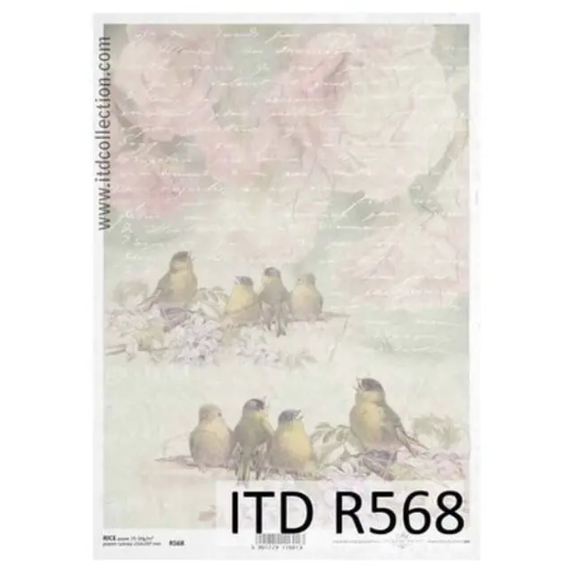 Ριζόχαρτο ITD, 21x29cm, Πουλάκια και γράμματα, R568