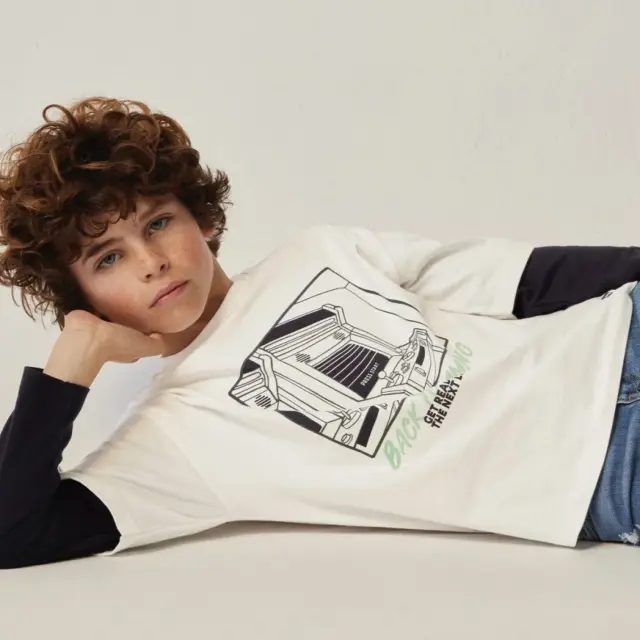 Junior 10 έως 18 ετών Μπλούζα skater Better Cotton κρεμ - 18Ε 2