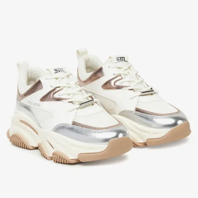 Γυναικεία Sneakers Steve Madden Progressive SM19000096-04005-SG3 Silver/Gold Cream Ασημί - 37 2