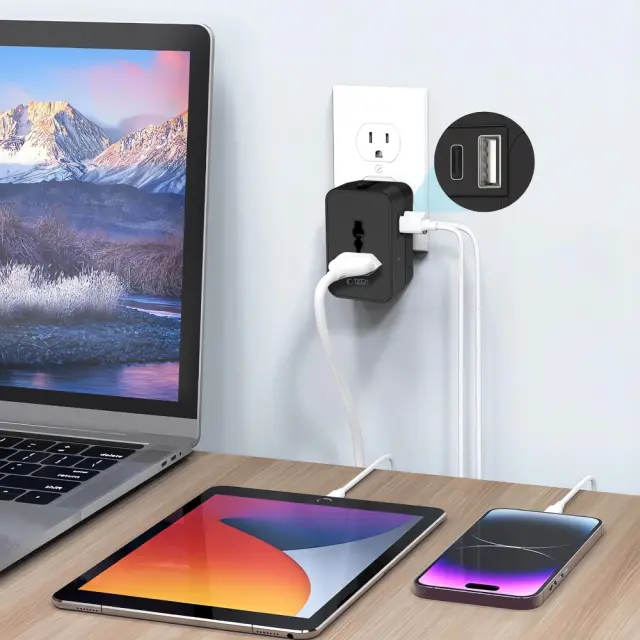 Tech‑Protect® Αντάπτορας Πρίζας TA300 Travel Adapter EU / UK / US / AU Black 2