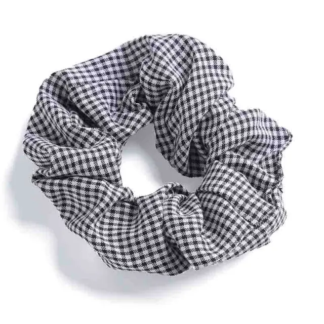 Υφασμάτινο Scrunchie Μαλλιών Καρό Ασπρόμαυρο