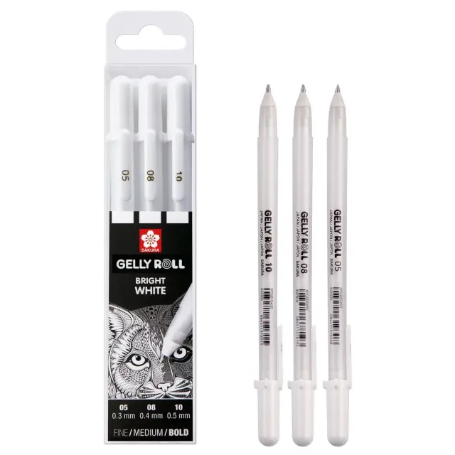 Σετ 3 Gel Στυλό Sakura Gelly Roll Bright White 05/08/10