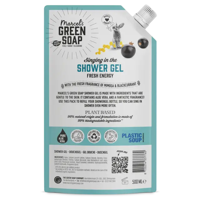 Marcel's Green Soap Αφρόλουτρο - Μιμόζα & Μαύρη Σταφίδα - Ανταλλακτικό - 500 ml 2