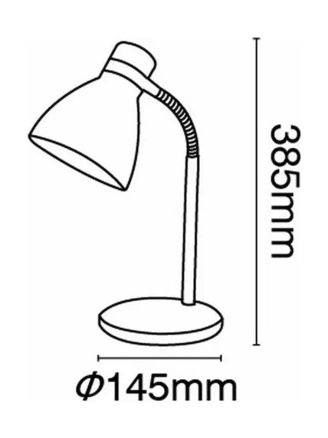 VK Lighting Φωτιστικό Γραφείου με Εύκαμπτο Βραχίονα για Ντουί E27 σε Μαύρο Χρώμα 2