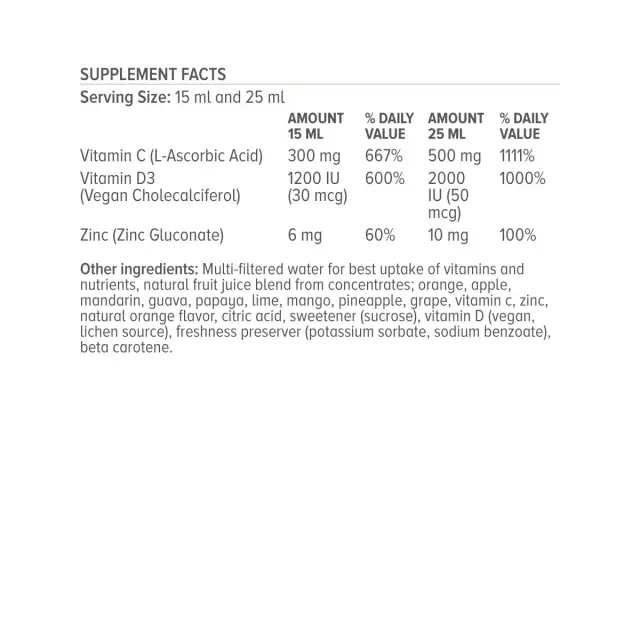 Βιταμίνη C + D3 + Zinc γεύση Πορτοκάλι • Natural Vitamins • 500ml 3