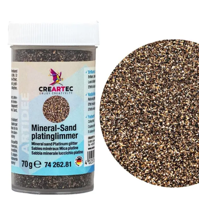 Creartec Φυσική Άμμος με Γκλίτερ - Platinum - 70gr