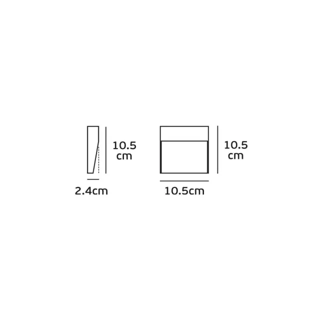 Clio Φωτιστικό Led τοίχου τετράγωνο 4W IP54 10.5x10.5x2.4cm ανθρακί 2
