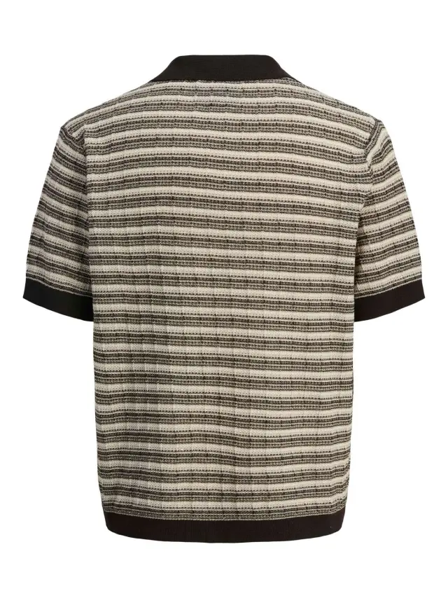 JPRBLUJACKSON KNIT STRUCTURE SPLIT NECK Rain Drum - XXL 3
