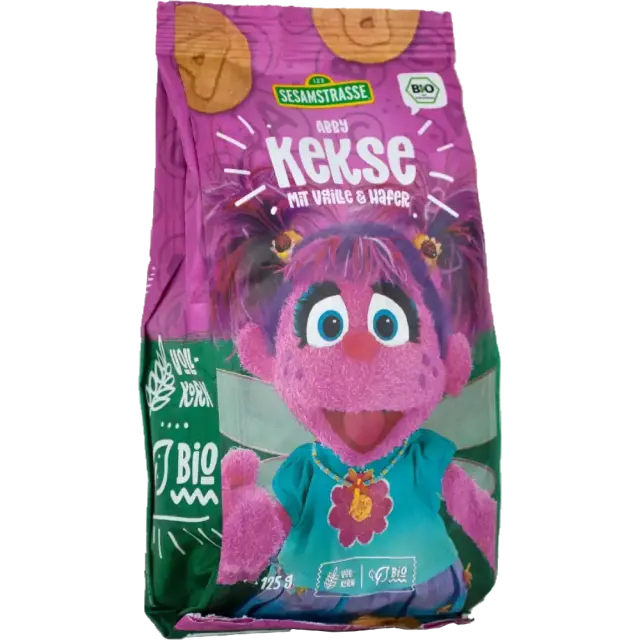 Μπισκότα Βρώμης με βανίλια, Abby, Bio, Sesamestrasse, 125γρ