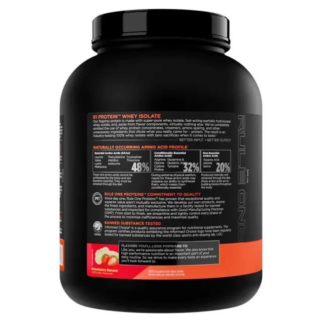 Rule1 R1 Protein Whey Isolate Strawberry Banana, 5 lbs 3
