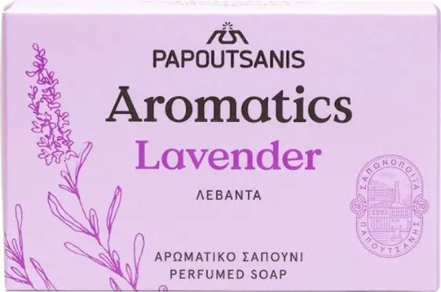 Papoutsanis Aromatics Lavender Μπάρα Σαπουνιού Αρωματικό Σαπούνι 100gr