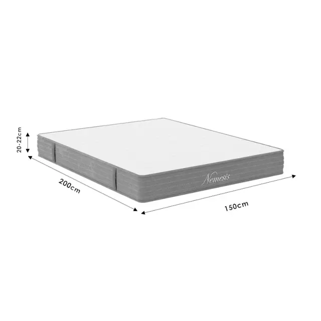 Κρεβάτι με στρώμα Mago-Nemesis pakoworld ύφασμα ανθρακί 150x200εκ 3