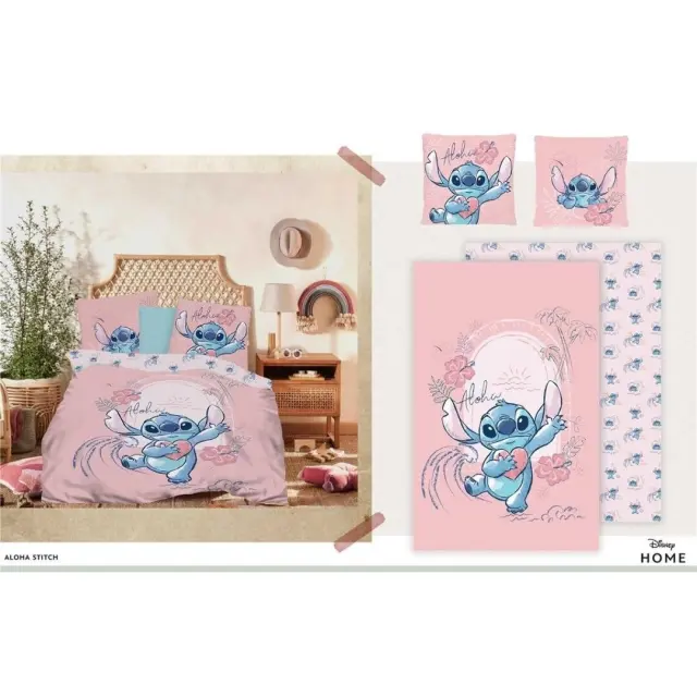 AyMax Disney Παπλωματοθήκη Duvet Cover 240x220cm Stitch Pink Love 100% Coton