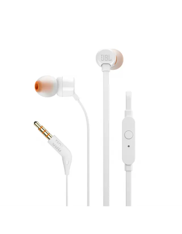 JBL T110 In-ear Handsfree Ακουστικά με Βύσμα 3.5mm Λευκό