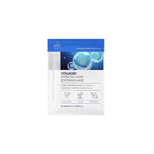 Farm Stay Collagen Water Full Moist Soothing Mask Ενυδατική Μάσκα Προσώπου, 1τμχ