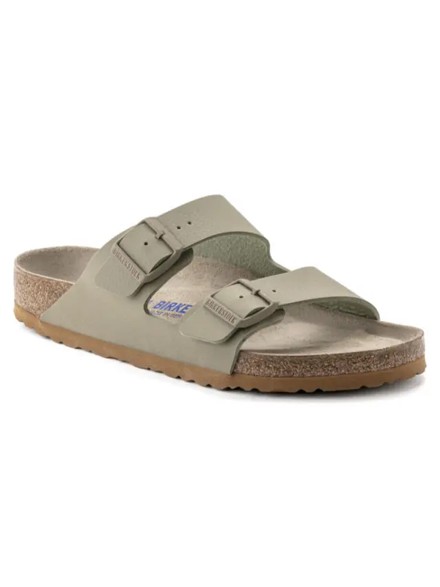 Birkenstock Πέδιλα Unisex Birko-Flor(ανθεκτικό υλικό της Birkenstock-επιτρέπει την επαφή με το νερό) Πράσινο BIR/ARIZONA SOFT 1022493 F/KHAKI 2