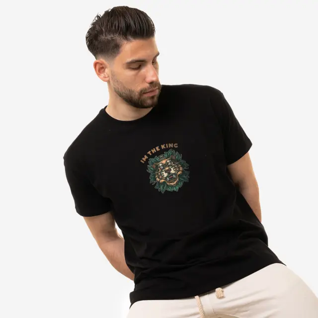 T-shirt Noshame® Μαύρο με τύπωμα I’m the King - 122313 - XXL