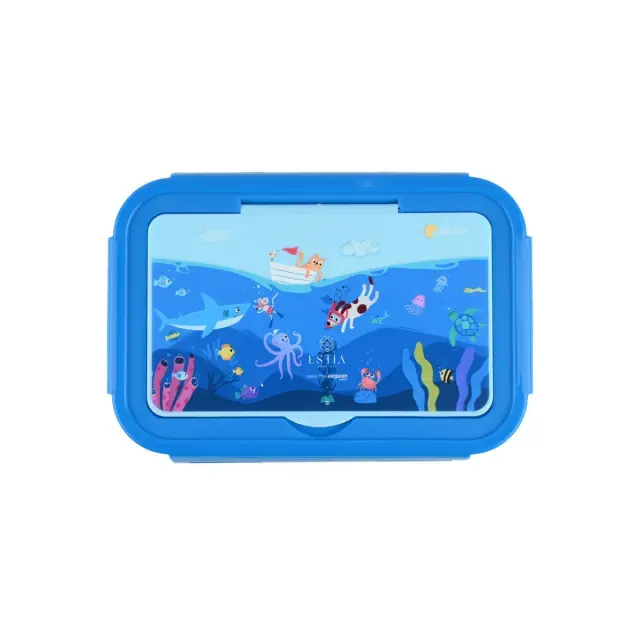 Estia Save The Aegean 1.4lt Ocean Play Παιδικό Φαγητοδοχείο με 3 Θήκες, 1τμχ 2
