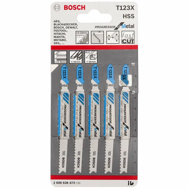 ΠΡΙΟΝΟΛΑΜΕΣ ΣΕΓΑΣ ΓΙΑ ΜΕΤΑΛΛΟ 5ΤΕΜ BOSCH T123X 2608638473