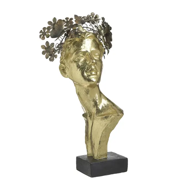 Προτομή Αντικέ Χρυσό Polyresin 21x12x44cm 3-70-287-0078