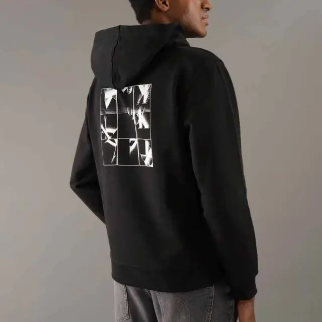 Calvin Klein - Ανδρικό Φούτερ Grid Monogram Regular Fit J30J325639-BEH Μαύρο - 2XL 2