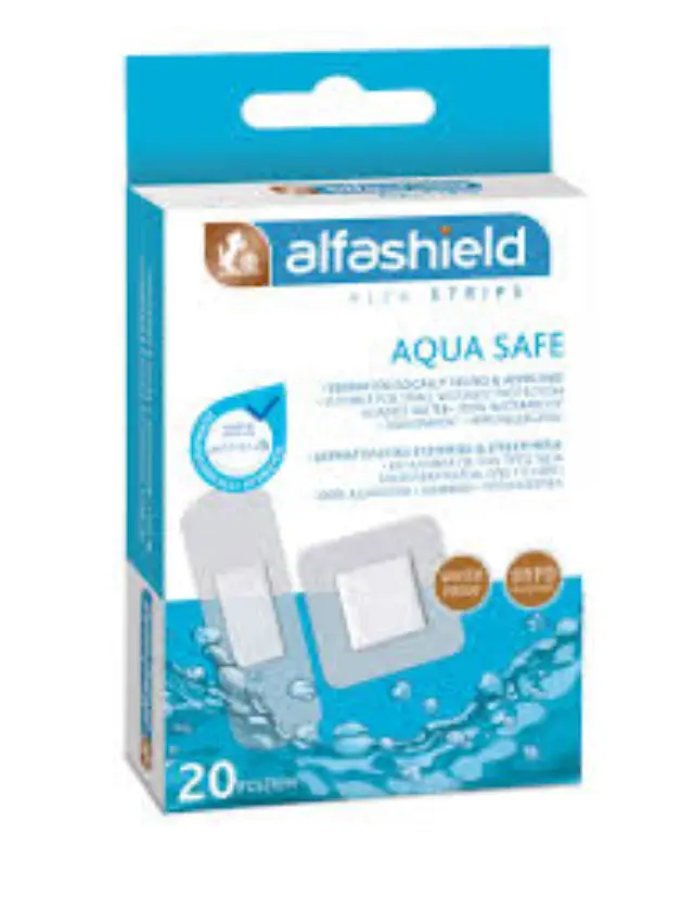 Alfashield Strips Aqua Safe Αδιάβροχα Επιθέματα Μικροταυμάτων 2 Μεγέθη 20Τμχ. 2