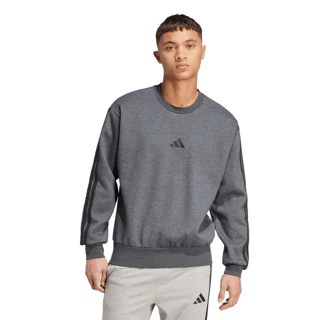 adidas Sportswear Men's 3Stripes Fleece Sweatshirt Γκρι Σκούρο JW4309 (adidas Sportswear)