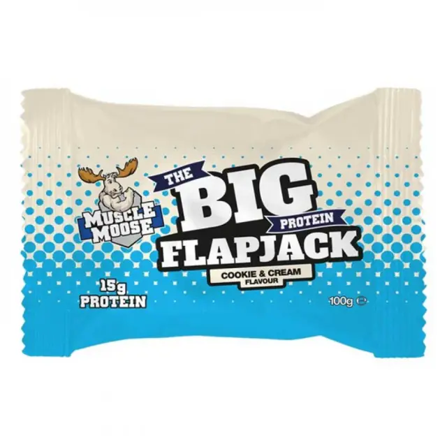 The Big Protein Flapjack 100g Muscle Moose Cookies & Cream