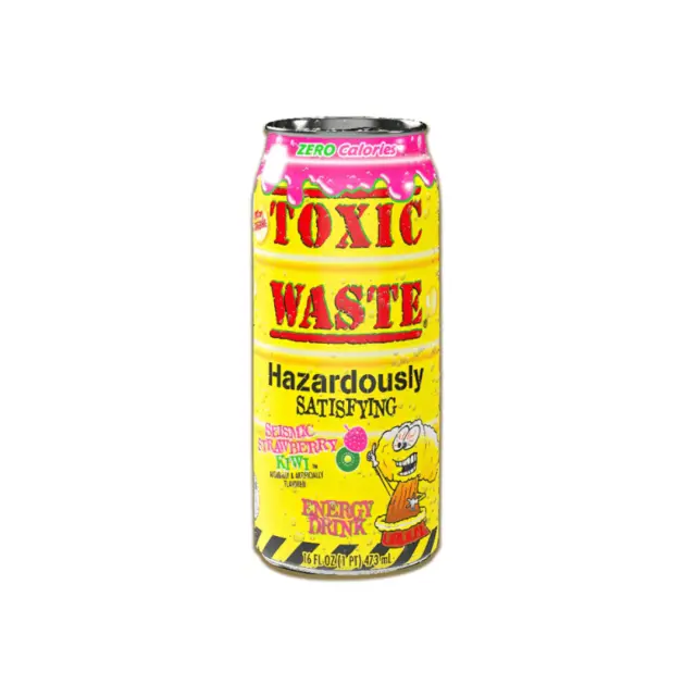 Toxic Waste Energy Drink Zero Calories Seismic Strawberry & Kiwi 473ml
