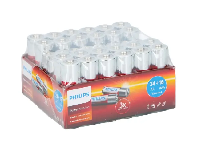 Αλκαλικές Μπαταρίες Philips PowerLife LR6P12W10 - ΑΑ LR06 & AAA LR03 - 1.5V - 40 τεμάχια LR036G40W10 2